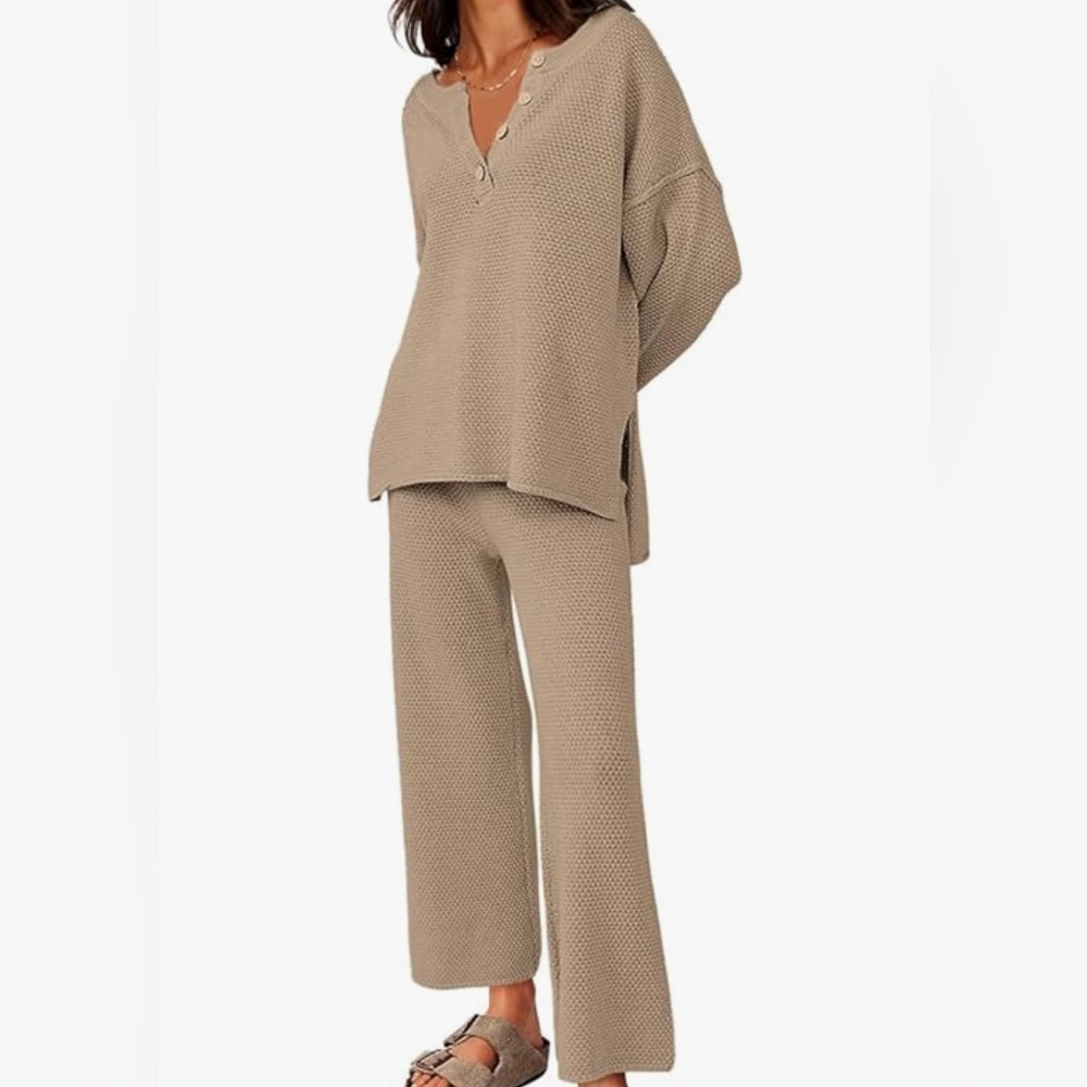LG Womens 2 Piece Lounge Set, Trendy Cozy Knit, Loungewear Sweater Set